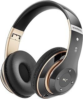 Bluetooth Over Ear Headphones, 65H Playtime, Foldable — Wireless Earbuds
