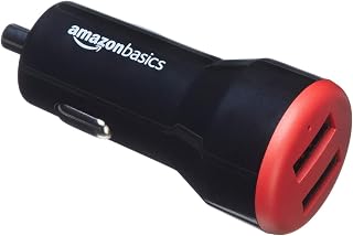 USB-C car charger: Amazon Basics 24W Two-Port USB-A Car Charger for Phones (iPhone 15/14/13/12/11/X, Samsung, and…