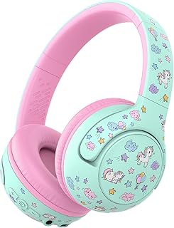iClever BTH27 Kids Headphones, 75/80dB Safe Volume, 74H Battery