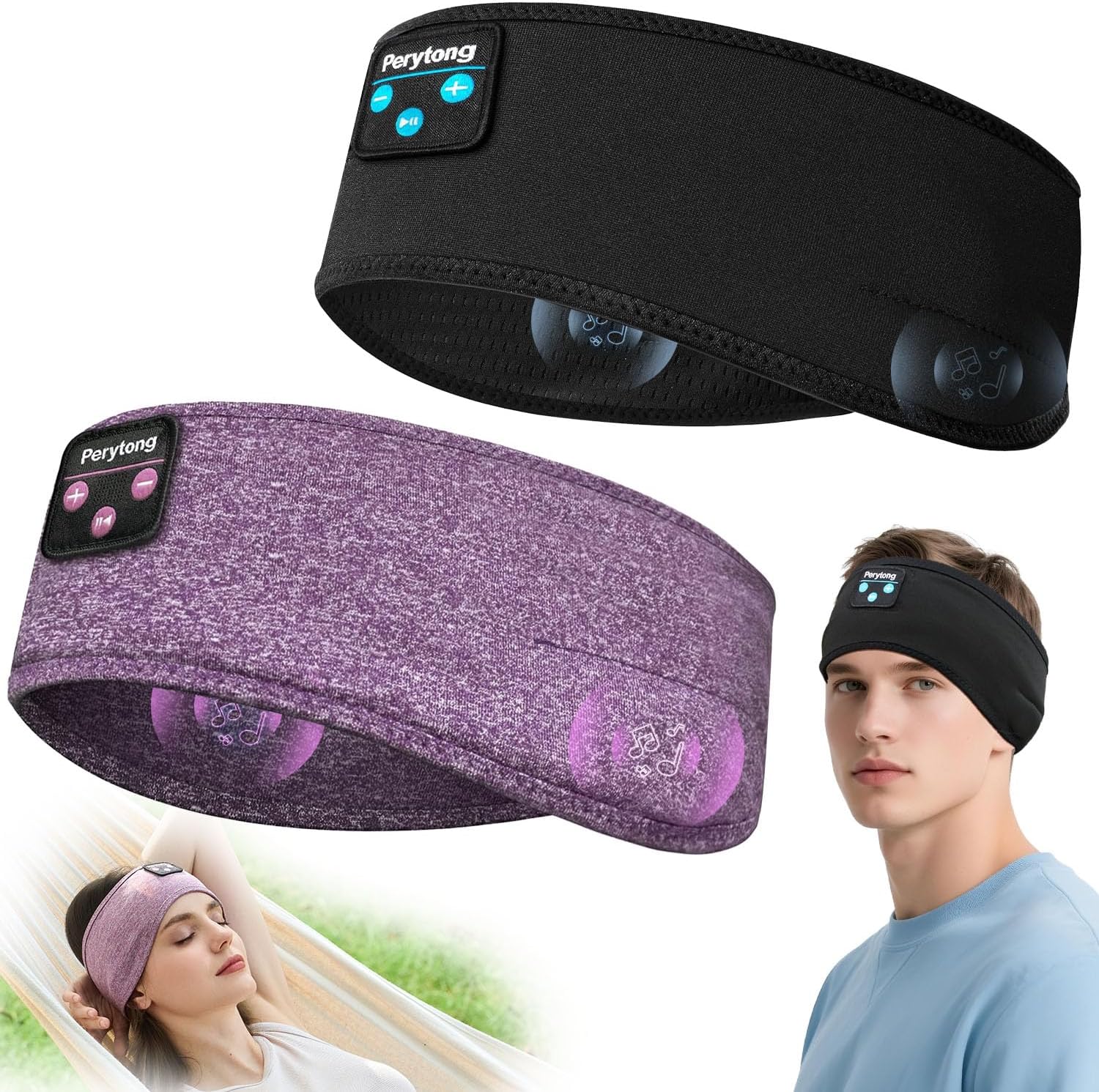Casque Bandeau Bluetooth 2 Paires avec Stéréo HD — Casque Bluetooth