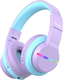 iClever BTH12 Kids Wireless Headphones, Purple