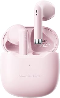 Pink Wireless Bluetooth Earbuds with Noise Cancelling