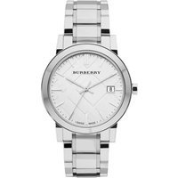 Montre Burberry BU9000 en acier inoxydable avec cadran argenté pour homme et femme