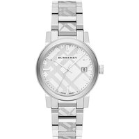 Montre unisexe Burberry BU9037 The City en acier à motif tartan gravé