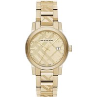 Burberry BU9038 The City Montre en or à carreaux gravés pour homme