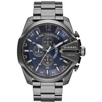 Montre Diesel DZ4329 Mega Chief chronographe pour homme, cadran bleu, bronze à canon