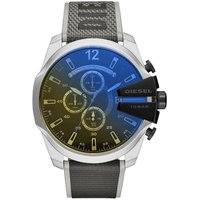 Montre Diesel DZ4523 Mega Chief Chrono 54 mm en cuir noir gris pour homme — Montres pour hommes
