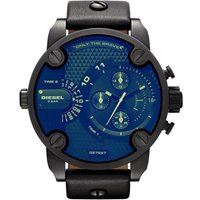 Diesel DZ7257 Bad Ass chronographe cadran bleu montre en cuir noir — Montres pour hommes