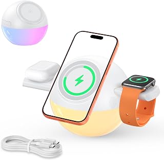4-in-1 Apple Charging Station, 15W Magnetic Wireless Charger