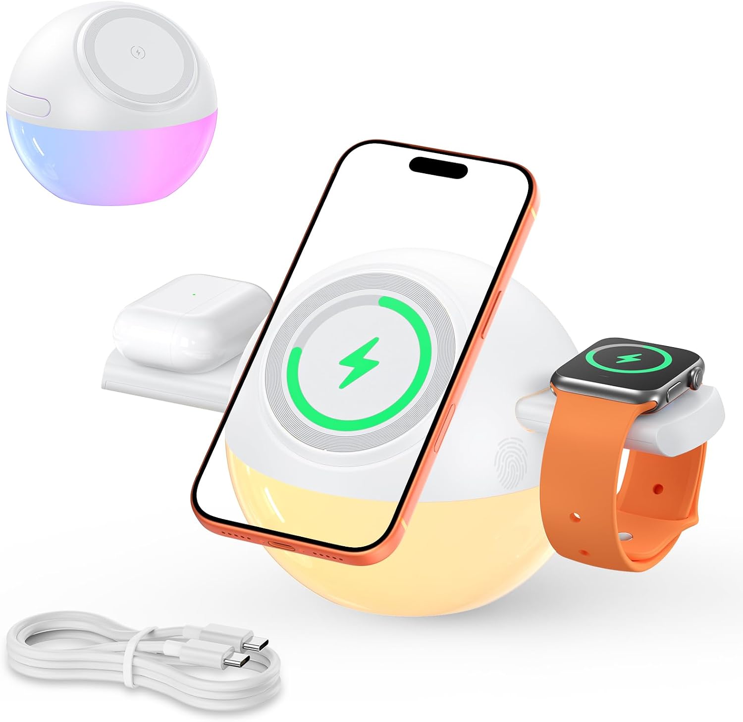 Station de recharge 4-en-1 Apple, chargeur magnétique 15W — Chargeur sans fil