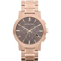 Montre Homme Burberry BU9353 Acier Plaqué Or Rose Cadran Chronographe Taupe