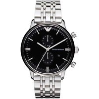 Montre chronographe Emporio Armani AR0389 pour homme avec cadran noir