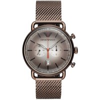 Montre chronographe Emporio Armani AR11169 en maille marron pour homme