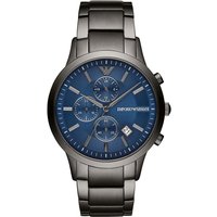 Emporio Armani AR11215 Chronograph Blue Dial Gunmetal Strap Men's Watch — Mens Watches