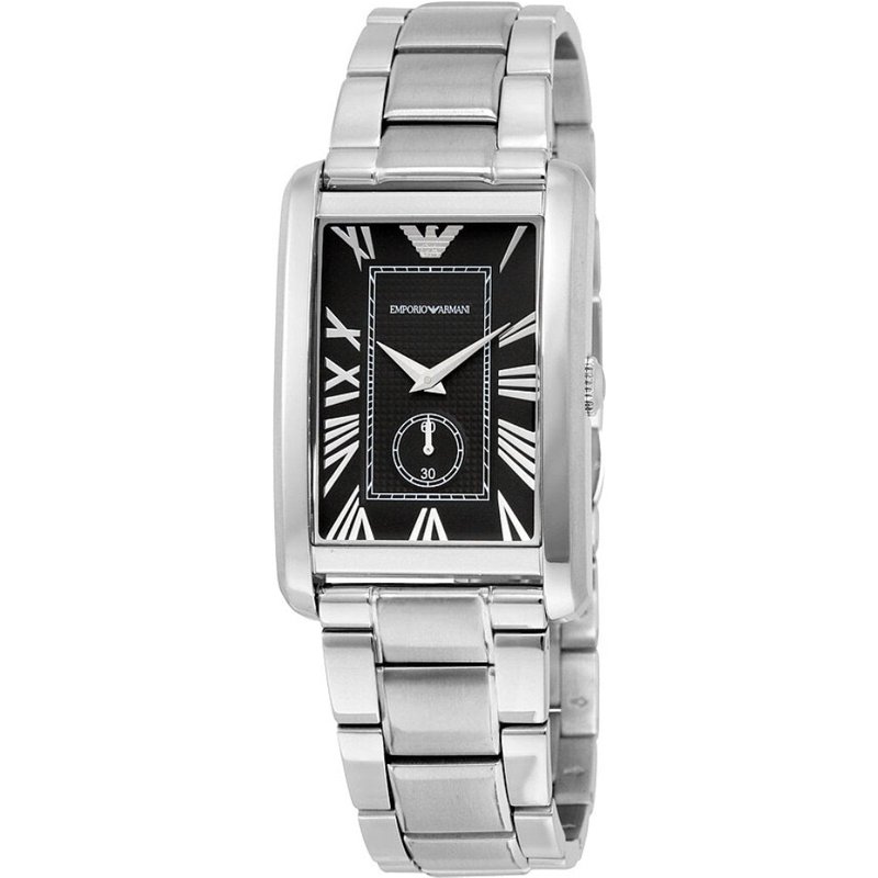 Montre pour homme Emporio Armani AR1608 avec cadran noir rectangulaire — Montres pour hommes