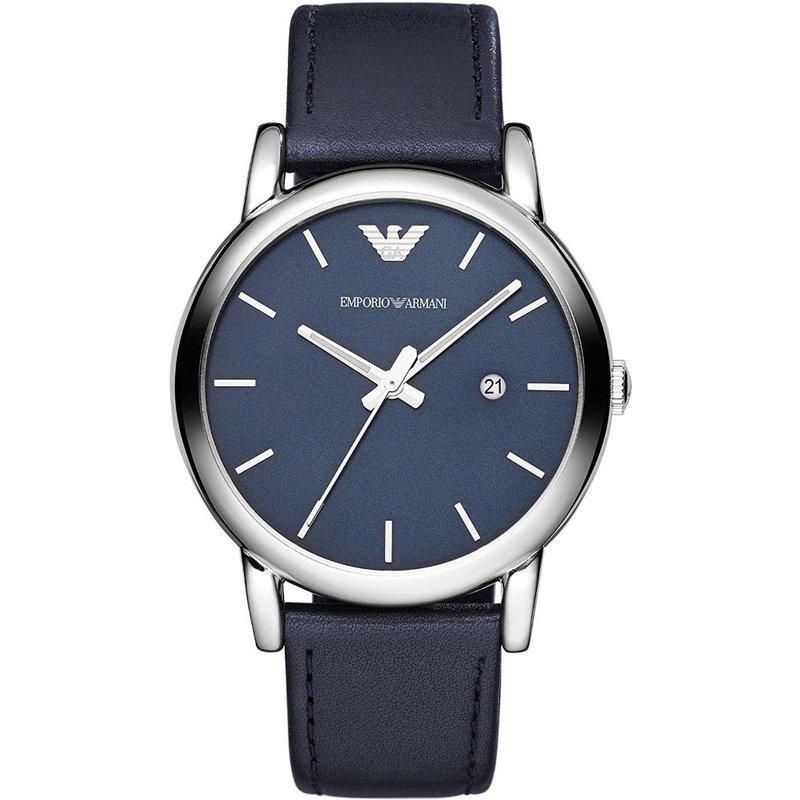 Emporio Armani AR1731 Blue Dial Men's Watch with Leather Bracelet — Mens Watches