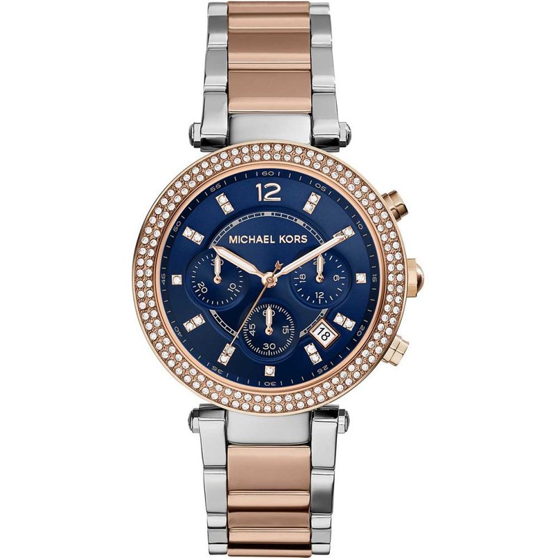 Michael Kors MK6141 Parker Montre bicolore pour femme avec accents scintillants — Montres pour femmes