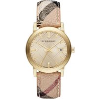 Montre Burberry BU9026 The City pour femme, cadran champagne, bracelet à carreaux — Montres pour femmes