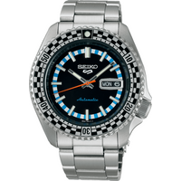 Montre automatique Seiko 5 Sports SRPK67K1 pour homme, drapeau à damier noir et blanc