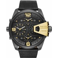 Diesel DZ7377 Uber Chief Black Dial Black Leather Men's Watch — Mens Watches