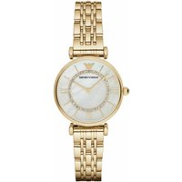 Emporio Armani AR1907 Gold-Tone Stainless Steel Ladies Watch with Mother of Pearl Dial