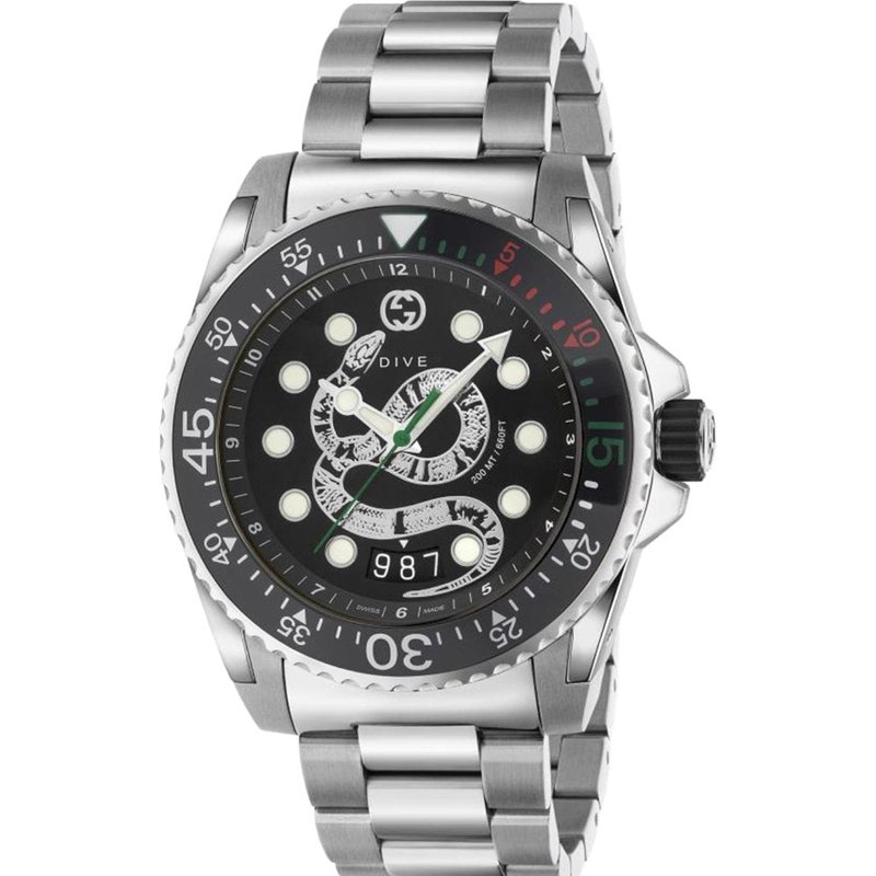 Montre pour homme Gucci YA136218 avec cadran serpent noir — Montres pour hommes