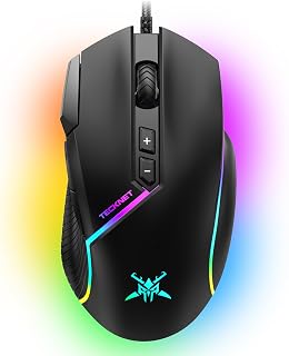 TECKNET Wired Gaming Mouse 12,800 DPI Optical Sensor