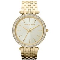 Michael Kors MK3191 Darci Glitz Montre pour femme Cadran doré Lunette pavée Cristal