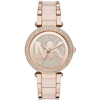 Michael Kors MK6176 Parker Crystal Pave Logo Dial 39mm Women's Watch — Womens Watches