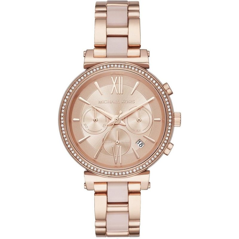 Michael Kors Sofie Chronograph Ladies Watch Rose Dial MK6560 — Womens Watches