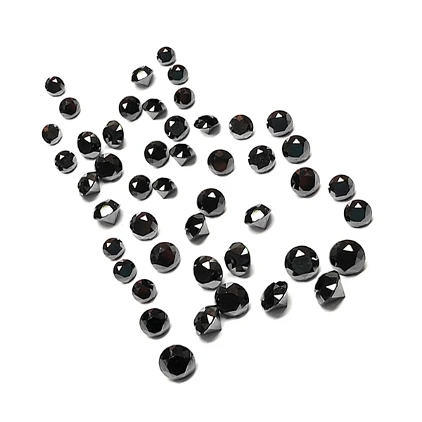 Lot de diamants noirs calibrés taillés en rond de 1 carat - GemoneDiamonds — Pierres précieuses en vrac
