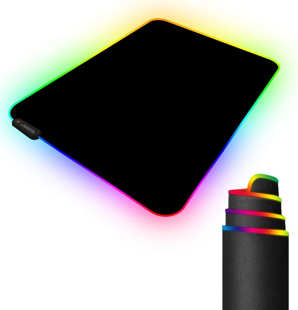 Tapis de souris RGB 13,7" x 10,3" avec 11 modes d'éclairage — Tapis de souris et sous-mains