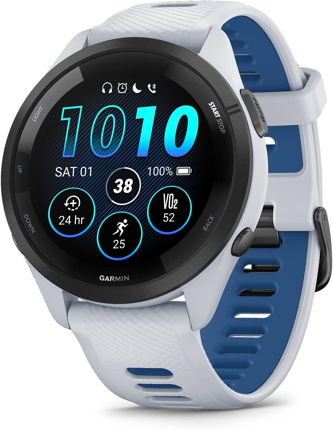 Montre intelligente de course Garmin Forerunner 265 AMOLED Whitestone Tidal Blue — Montre intelligente