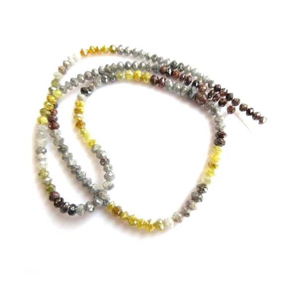 18 Inch Multi Color Diamond Feceted Beads Necklace — Silver Necklace Women