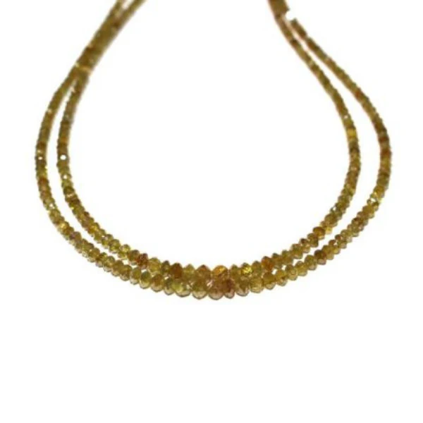 Collier de perles de diamant jaune de 16 pouces par GemoneDiamonds — Collier Argent Femme
