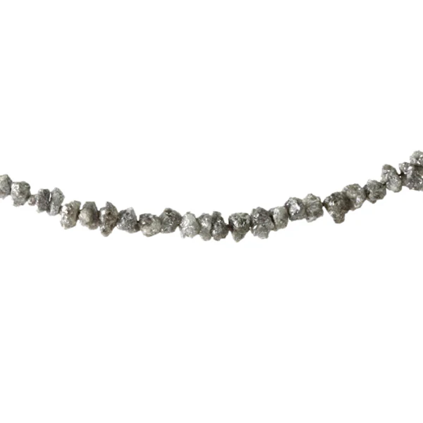 GemoneDiamonds Bracelet de perles à facettes en diamant non taillé gris de 17,8 cm, 2,00 à 3,00 mm — Bracelet Femme