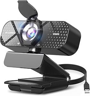 1080P HD Webcam with Auto Light Correction & Noise-Canceling Mic