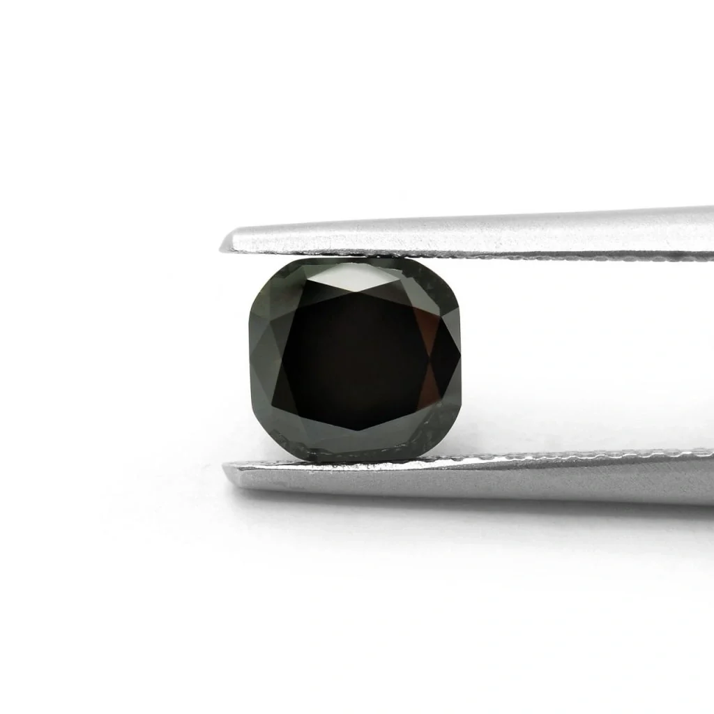 Diamant Noir Naturel Taille Coussin 1 Carat - GemoneDiamonds — Pierres précieuses en vrac