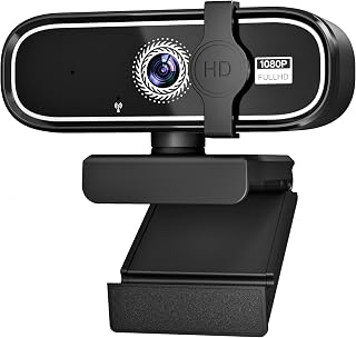 Full HD 1080P Webcam with Dual Microphone & Privacy Cover