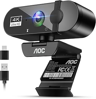 Webcam AOC 4K avec Microphone et Volet de Confidentialité