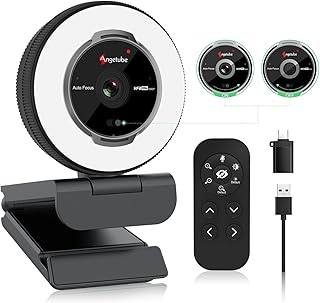 Webcam Angetube 1080P 60FPS avec anneau lumineux — Webcams