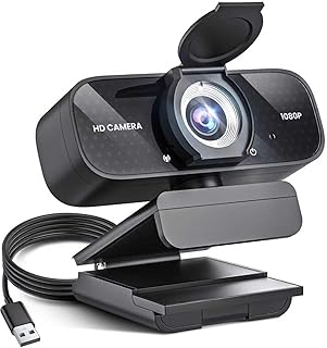 Webcaméra TRAUSI 1080P avec micro à suppression de bruit et cache de confidentialité