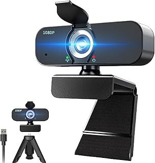 1080P Webcam with Microphone, Privacy Cover & Tripod — Webcams