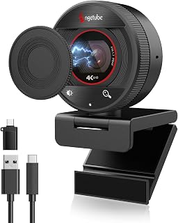 Angetube Webcam 4K 1080P 60FPS avec Mise au Point Auto