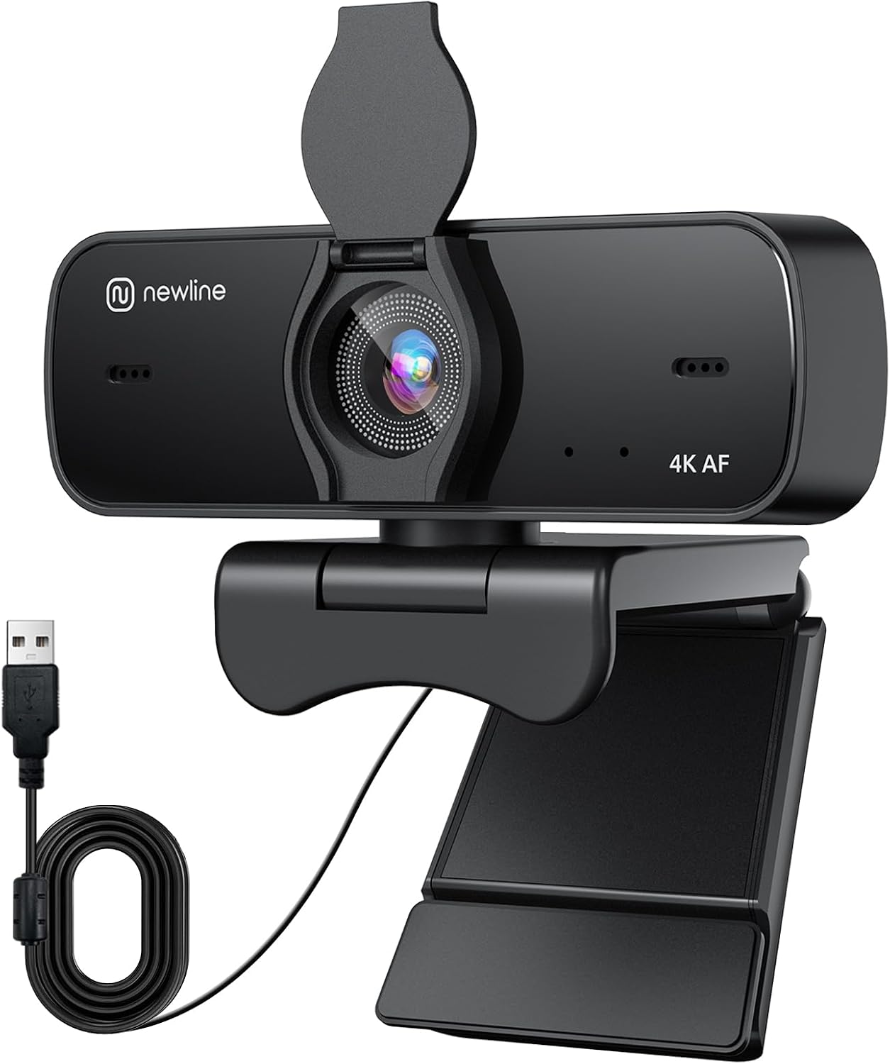 Webcam 4K avec Microphones Doubles, Autofocus et Volet de Confidentialité — Webcams