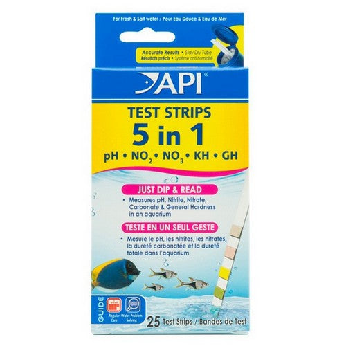 Bandelettes de test API 5 en 1 pour aquarium, 25 unités — Accessoires pour aquariums