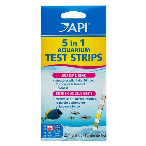 Bandelettes de test API 5 en 1 pour aquarium - 4 bandelettes — Accessoires pour aquariums