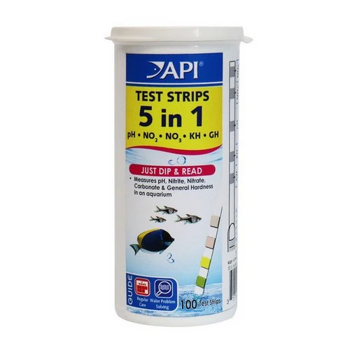 API, 5 in 1 Aquarium Test Strips, 100 Strips — Aquarium Accessories