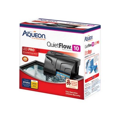 Aqueon QuietFlow LED Pro Power Filter QuietFlow 10 pour aquariums jusqu'à 10 gallons — Accessoires pour aquariums