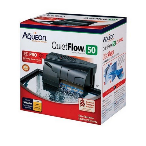 Aqueon QuietFlow LED Pro Power Filter QuietFlow 50 pour aquariums jusqu'à 50 gallons — Accessoires pour aquariums